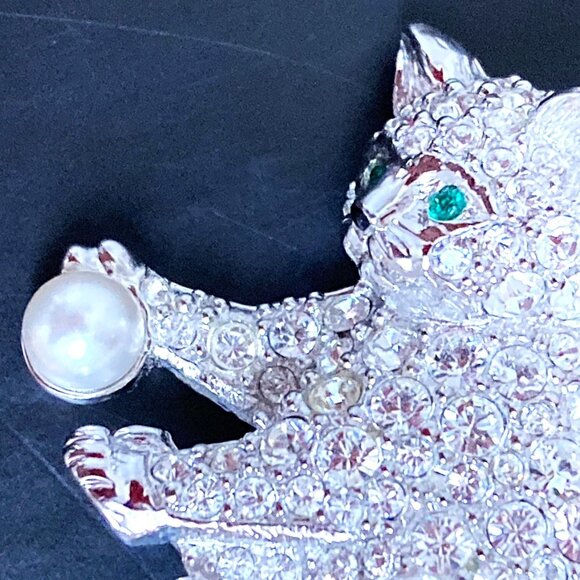 Kitty bling - vintage signed Swarovski brooch - Picture 3 of 5